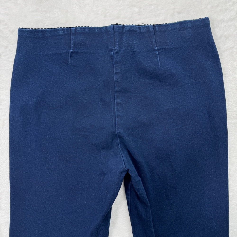 ELLE Pants Womens L Navy Blue Pull On Straight‎ Leg Stretch High Rise Career - Picture 9 of 12